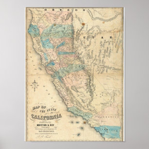 Map of the State of California Poster
