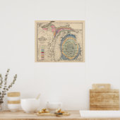 Map of the State of Michigan Poster (Küche)