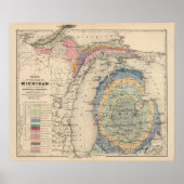 Map of the State of Michigan Poster (Vorne)