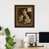 MAP of the UK Map Art Poster (Heimbüro)