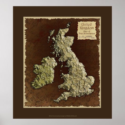 MAP of the UK Map Art Poster (Vorne)