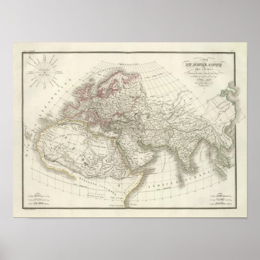 Map of the World known to the ancients Poster (Vorne)