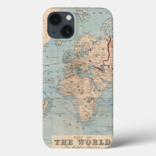 Map of the world on Mercator's projection iPhone 13 Hülle