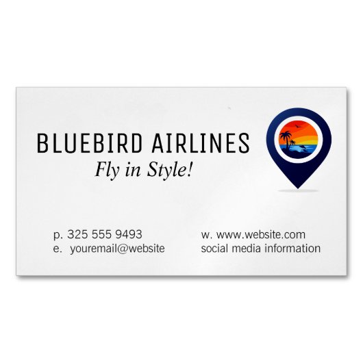 Map of the World | Tropical Island Magnetische Visitenkarte (Vorderseite)