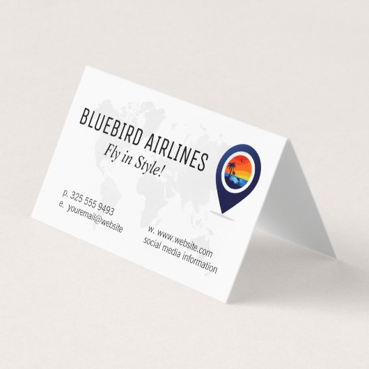 Map of the World | Tropical Island Visitenkarten (Vorderseite)