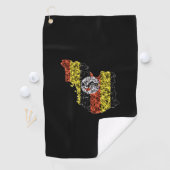 Map of Uganda, Polygonal mesh line map Golfhandtuch (Insitu)