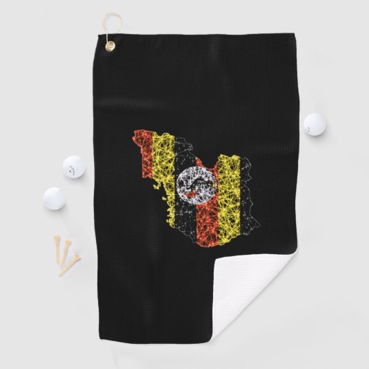 Map of Uganda, Polygonal mesh line map Golfhandtuch (Insitu)