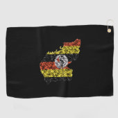 Map of Uganda, Polygonal mesh line map Golfhandtuch (Horizontal)