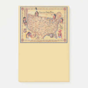 "Map of US Native Tribes" Post-it Klebezettel