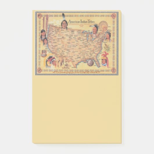 "Map of US Native Tribes" Post-it Klebezettel (Vorderseite)
