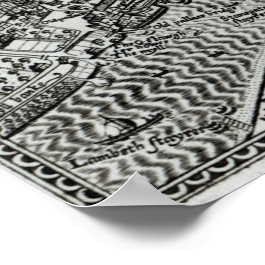 Map of Westminster from 'Speculum Britannia' Poster (Ecke)