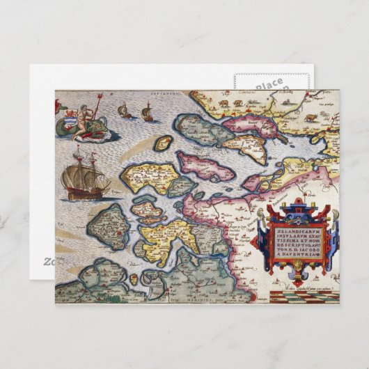 Map of Zeeland, c.1560 Postkarte (Vorne/Hinten)