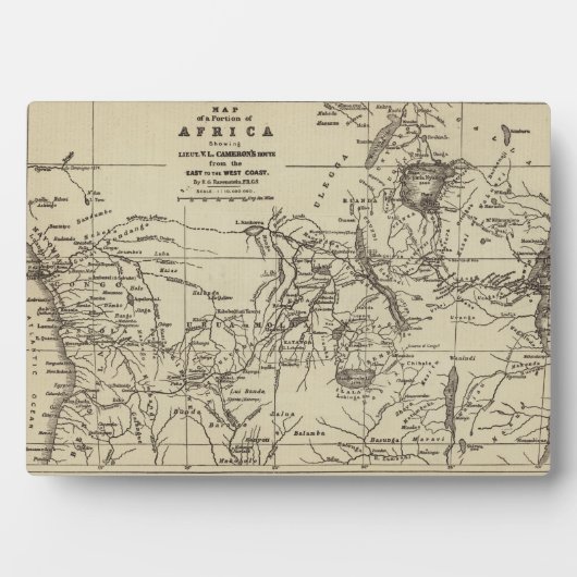 Map Portion of Africa Cameron’s Route Fotoplatte (Vorderseite)