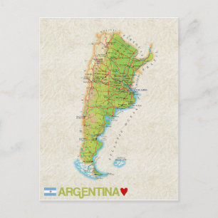 MAP POSTCARDS ♥ Argentina Postkarte