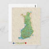 MAP POSTCARDS, Finnland Postkarte (Vorne/Hinten)