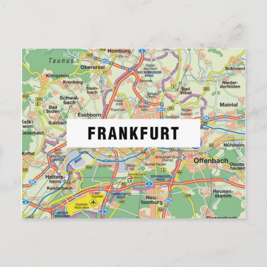 MAP POSTCARDS ♥ Frankfurt Postkarte (Vorderseite)