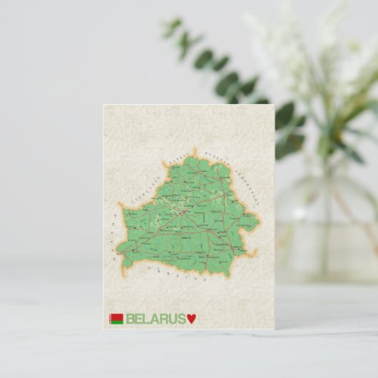 MAP POSTCARDS in Belarus Postkarte (Stehend Vorderseite)