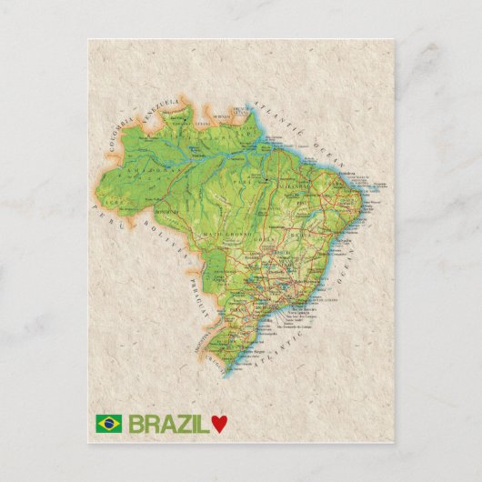 MAP POSTCARDS in Brasilien Postkarte (Vorderseite)