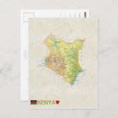 MAP POSTCARDS in Kenia Postkarte (Vorne/Hinten)