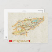 MAP POSTCARDS, in Kirgisistan Postkarte (Vorne/Hinten)