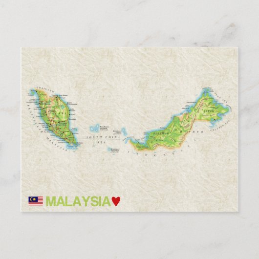 MAP POSTCARDS in Malaysia Postkarte (Vorderseite)