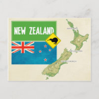 MAP POSTCARDS, in Neuseeland