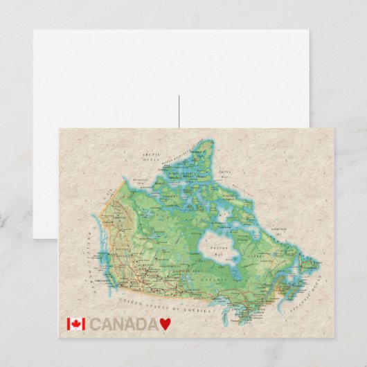 MAP POSTCARDS Kanada Postkarte (Vorne/Hinten)