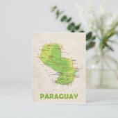 MAP POSTCARDS Kristall Paraguay Postkarte (Stehend Vorderseite)