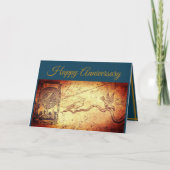 Map & Sphere Blue Jubiläum Karte (Vorderseite)