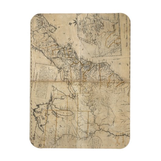 MAP: USA, 1783 MAGNET (Vertikal)