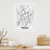 Mapa Da Cidade Braga Estilo Linha Clássico Poster (Küche)