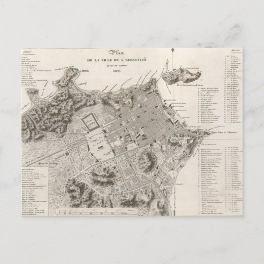 Mapa da cidade do Rio de Janeiro (1820) Postkarte (Vorderseite)