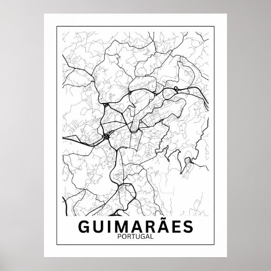 Mapa Da Cidade Guimarães Estilo Linha Clássico Poster (Vorne)