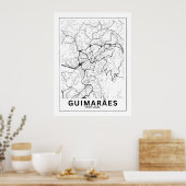 Mapa Da Cidade Guimarães Estilo Linha Clássico Poster (Küche)