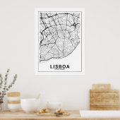 Mapa Da Cidade Lisboa Estilo Linhas Clássico Poster (Küche)