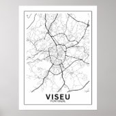  Mapa Da Cidade Viseu Estilo Linha Clássico Poster (Vorne)