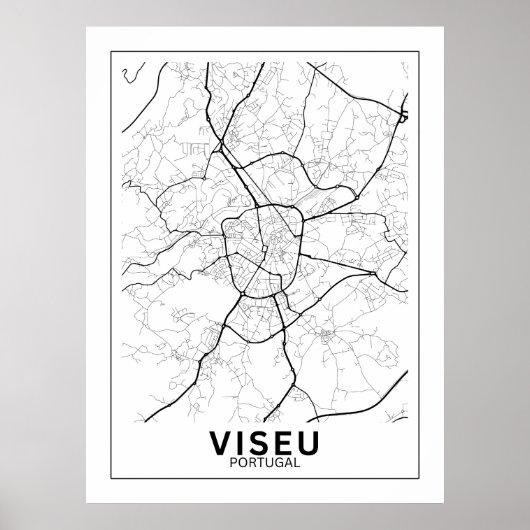 Mapa Da Cidade Viseu Estilo Linha Clássico Poster (Vorne)