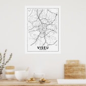  Mapa Da Cidade Viseu Estilo Linha Clássico Poster (Küche)