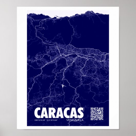 Mapa de Caracas - Venezuela Reisekarte Poster (Vorne)