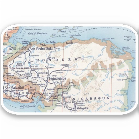 Mapa de Honduras Aufkleber (Vorderseite)