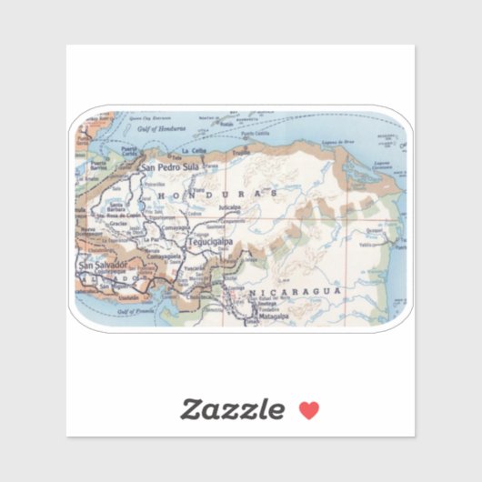 Mapa de Honduras Aufkleber (Blatt)