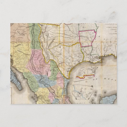 Mapa de los Estados Unidos De Mejico Postkarte (Vorderseite)