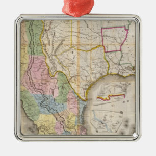 Mapa de los Estados Unidos de Mejico Silbernes Ornament