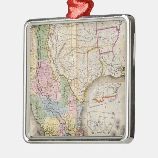 Mapa de los Estados Unidos de Mejico Silbernes Ornament (Links)