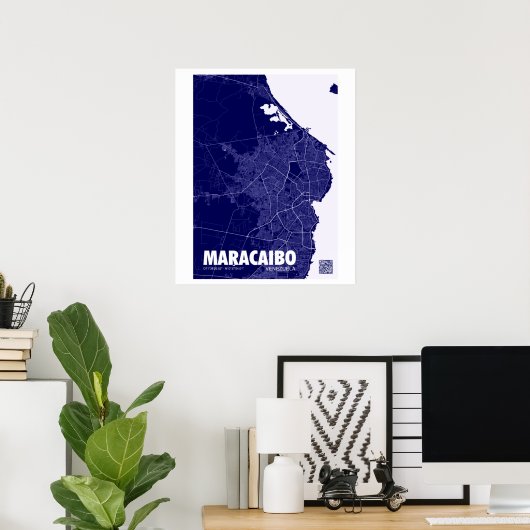 Mapa de Maracaibo - Venezuela Reiseplan Poster (Heimbüro)