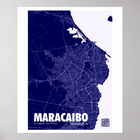Mapa de Maracaibo - Venezuela Reiseplan Poster (Vorne)