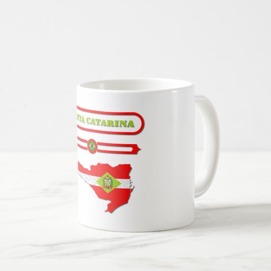 MAPA DE SANTA CATARINA. SAMER BRASIL KAFFEETASSE (VorderseiteRechts)