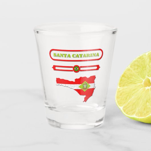 MAPA DE SANTA CATARINA. SAMER BRASIL SCHNAPSGLAS (Vorderseite)