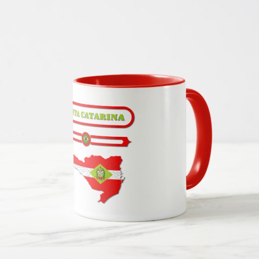MAPA DE SANTA CATARINA. SAMER BRASIL TASSE (VorderseiteRechts)