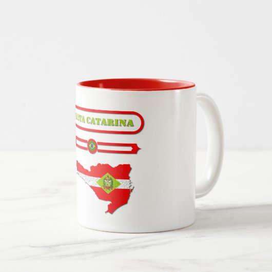 MAPA DE SANTA CATARINA. SAMER BRASIL ZWEIFARBIGE TASSE (VorderseiteRechts)
